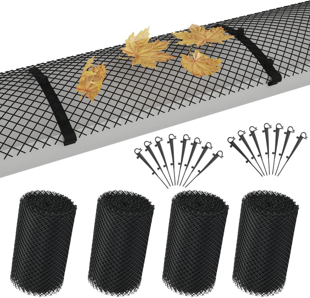 vidaXL tagrendenet med klips 4 stk. HDPE 1,08 ㎡ vidaXL tagrendenet med klips 4 stk. HDPE 1,08 ㎡