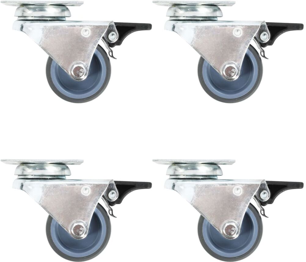 vidaXL drejelige tvillingehjul med dobbelte bremser 4 stk. 50 mm vidaXL drejelige tvillingehjul med dobbelte bremser 4 stk. 50 mm