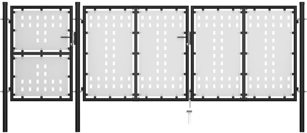 vidaXL havelåge 400 x 125 cm stål sort vidaXL havelåge 400 x 125 cm stål sort