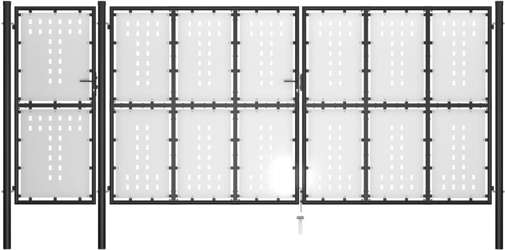 vidaXL havelåge 500x175 cm stål sort vidaXL havelåge 500x175 cm stål sort