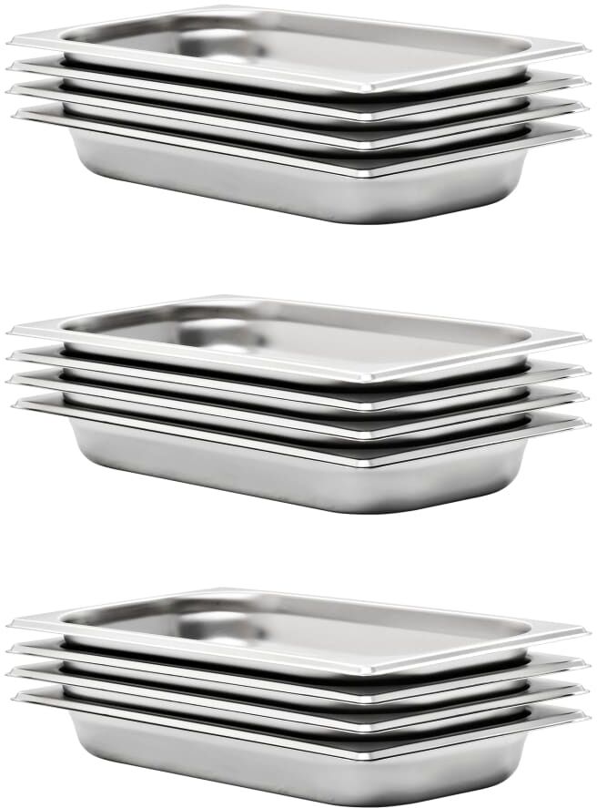 vidaXL gastronorm beholder 12 stk. GN 1/3 40 mm rustfrit stål vidaXL gastronorm beholder 12 stk. GN 1/3 40 mm rustfrit stål