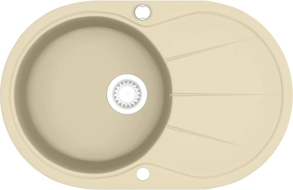 vidaXL køkkenvask granit enkelt vask oval beige vidaXL køkkenvask granit enkelt vask oval beige