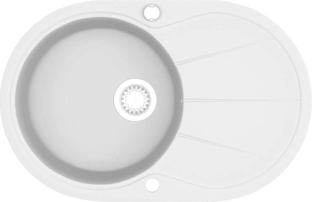 vidaXL køkkenvask granit enkelt vask oval hvid vidaXL køkkenvask granit enkelt vask oval hvid