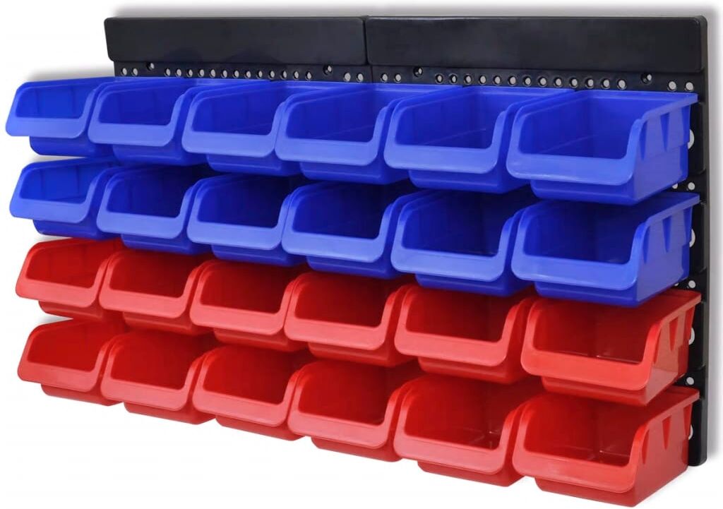 vidaXL 2 stk. vægmonterbar værktøjsorganisator blå og rød vidaXL 2 stk. vægmonterbar værktøjsorganisator blå og rød