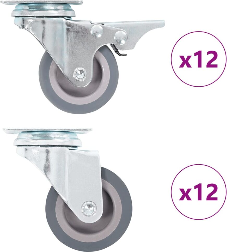 vidaXL drejehjul 24 stk. 50 mm vidaXL drejehjul 24 stk. 50 mm