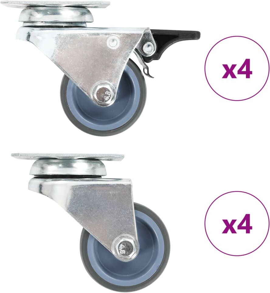 vidaXL drejelige tvillingehjul 8 stk. 50 mm vidaXL drejelige tvillingehjul 8 stk. 50 mm