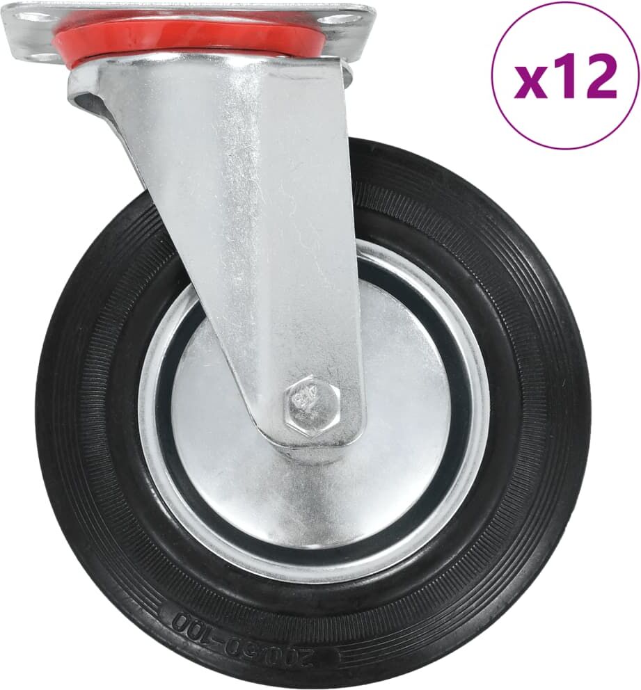 vidaXL drejehjul 12 stk. 200 mm vidaXL drejehjul 12 stk. 200 mm