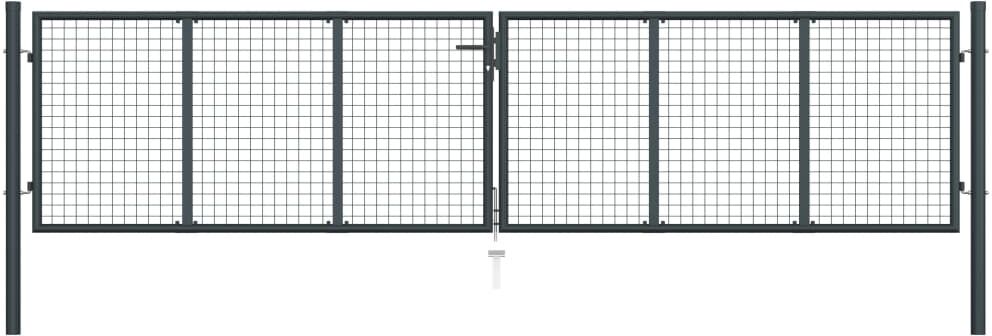 vidaXL havelåge i trådnet 400x150 cm galvaniseret stål grå vidaXL havelåge i trådnet 400x150 cm galvaniseret stål grå