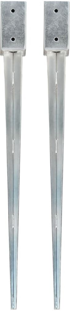 vidaXL jordpløkker 2 stk. 7 x 7 x 90 cm galvaniseret stål sølvfarvet vidaXL jordpløkker 2 stk. 7 x 7 x 90 cm galvaniseret stål sølvfarvet