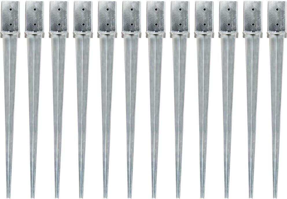 vidaXL jordpløkker 12 stk. 8 x 8 x 91 cm galvaniseret stål sølvfarvet vidaXL jordpløkker 12 stk. 8 x 8 x 91 cm galvaniseret stål sølvfarvet