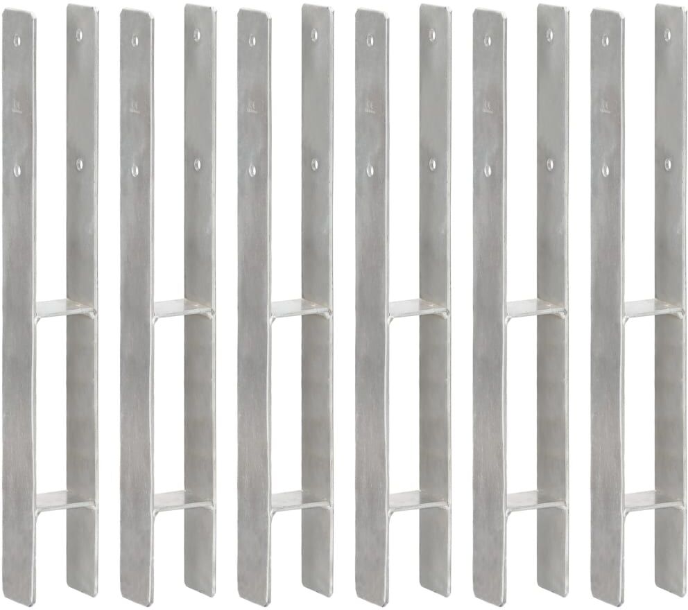vidaXL hegnspløkker 6 stk. 7x6x60 cm galvaniseret stål sølvfarvet vidaXL hegnspløkker 6 stk. 7x6x60 cm galvaniseret stål sølvfarvet