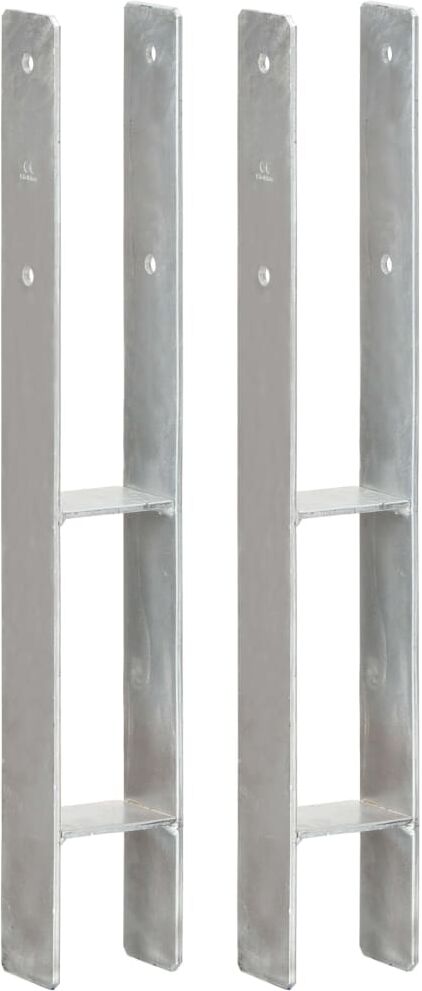 vidaXL hegnspløkker 2 stk. 8x6x60 cm galvaniseret stål sølvfarvet vidaXL hegnspløkker 2 stk. 8x6x60 cm galvaniseret stål sølvfarvet
