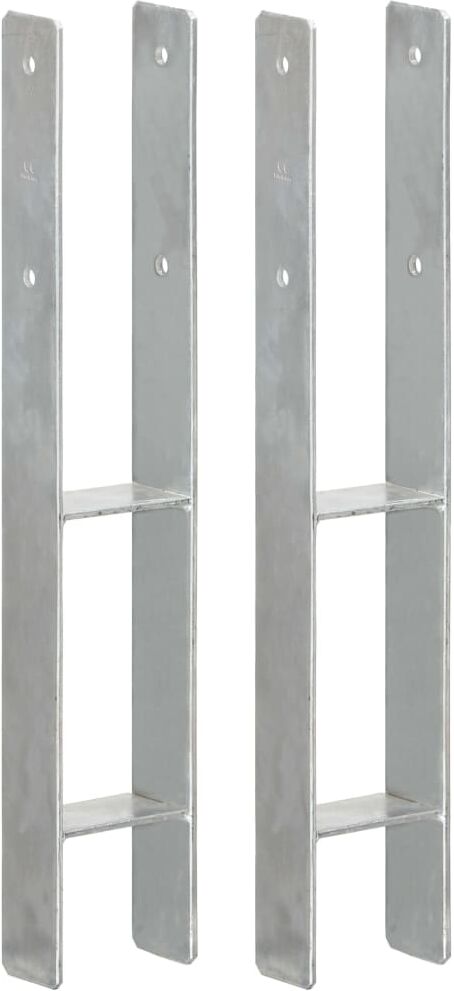 vidaXL hegnspløkker 2 stk. 9x6x60 cm galvaniseret stål sølvfarvet vidaXL hegnspløkker 2 stk. 9x6x60 cm galvaniseret stål sølvfarvet