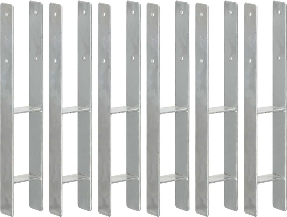 vidaXL hegnspløkker 6 stk. 9x6x60 cm galvaniseret stål sølvfarvet vidaXL hegnspløkker 6 stk. 9x6x60 cm galvaniseret stål sølvfarvet
