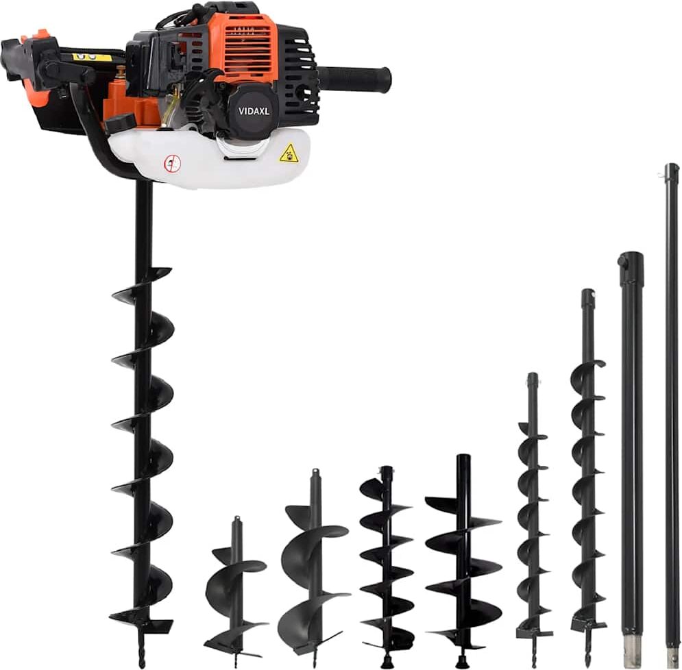 vidaXL jordboremaskine med snegleborsæt stål