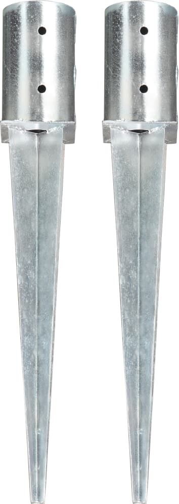 vidaXL jordpløkker 2 stk. 8 x 61 cm galvaniseret stål sølvfarvet vidaXL jordpløkker 2 stk. 8 x 61 cm galvaniseret stål sølvfarvet