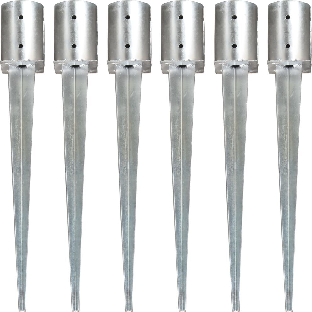 vidaXL jordpløkker 6 stk. 10 x 76 cm galvaniseret stål sølvfarvet vidaXL jordpløkker 6 stk. 10 x 76 cm galvaniseret stål sølvfarvet