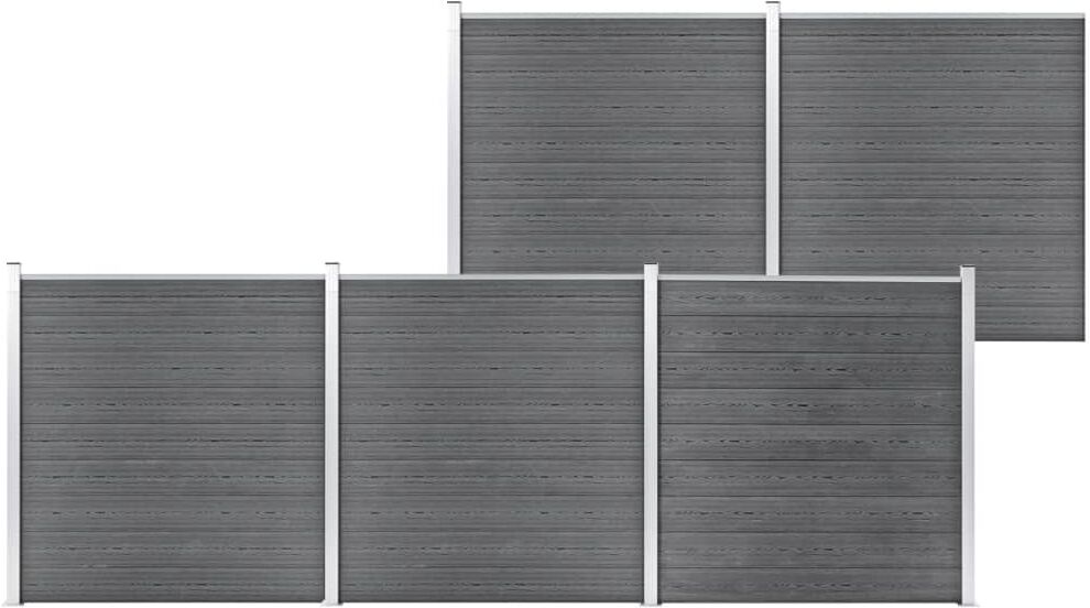 vidaXL havehegn WPC 872 x 186 cm grå