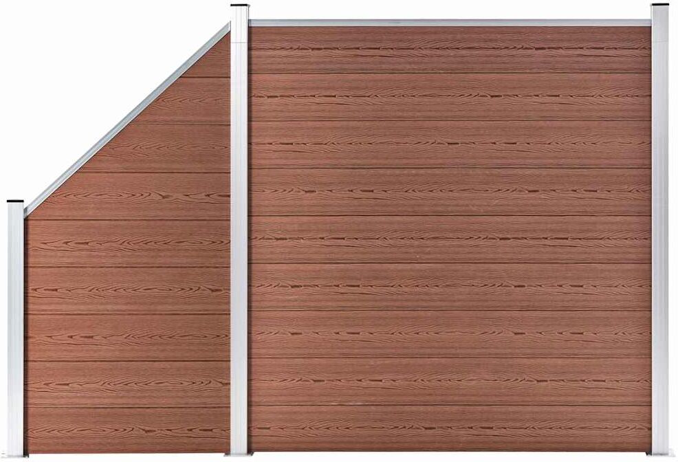 vidaXL hegnssæt 1 firkantet + 1 skrå 273x186 cm WPC brun vidaXL hegnssæt 1 firkantet + 1 skrå 273x186 cm WPC brun