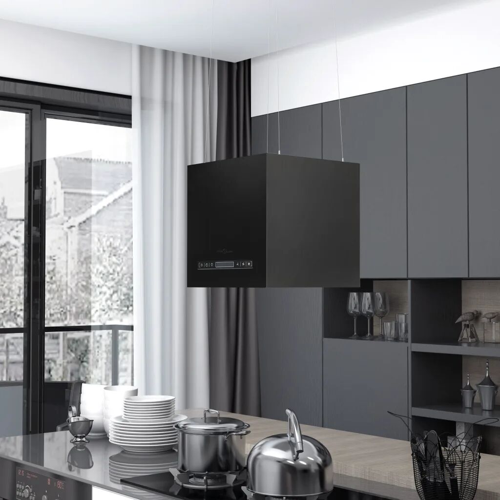 vidaXL hængende ø-emhætte med touchsensor LCD 37 cm pulverlakeret stål vidaXL hængende ø-emhætte med touchsensor LCD 37 cm pulverlakeret stål