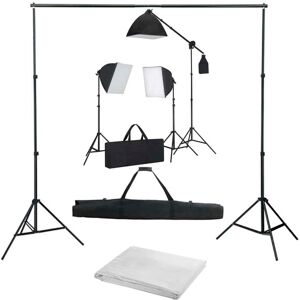 vidaXL fotostudiesæt med softbox-lamper og baggrund