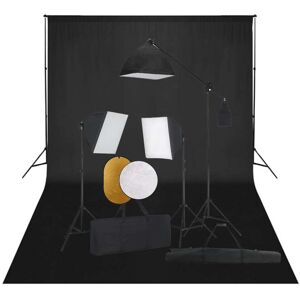 vidaXL fotostudieudstyr med softbox-lamper, baggrund og reflektor