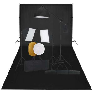 vidaXL fotostudieudstyr med softbox-lamper, baggrund og reflektor