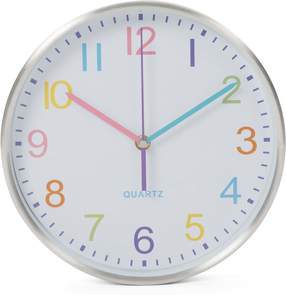 Perel vægur 25 cm hvid og sølvfarvet Perel vægur 25 cm hvid og sølvfarvet