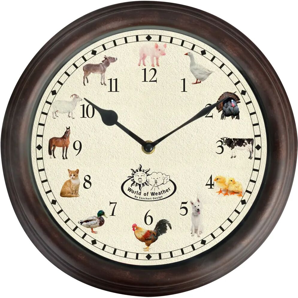 Esschert Design ur med dyrelyde Esschert Design ur med dyrelyde