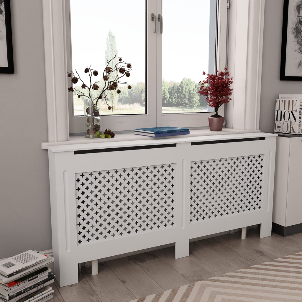 vidaXL radiatorskjuler MDF 172 x 19 x 81,5 cm hvid vidaXL radiatorskjuler MDF 172 x 19 x 81,5 cm hvid