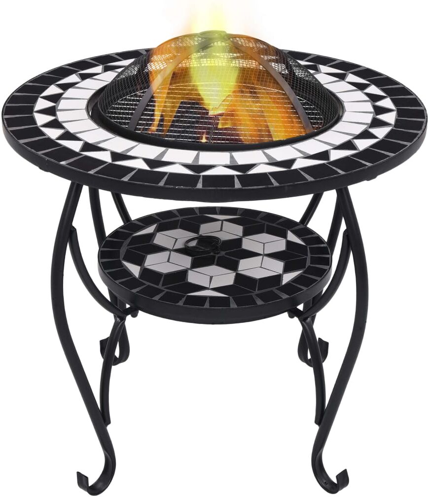 vidaXL bålfadsbord med mosaikdesign 68 cm keramisk sort og hvid vidaXL bålfadsbord med mosaikdesign 68 cm keramisk sort og hvid
