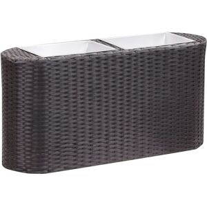 vidaXL hævet plantekasse 80x25x40 cm polyrattan sort