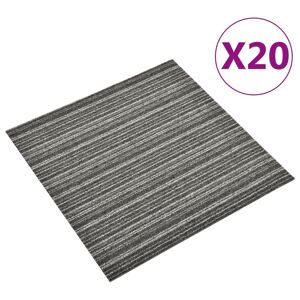 vidaXL tæppefliser 20 stk. 5 m² 50x50 cm stribet antracitgrå