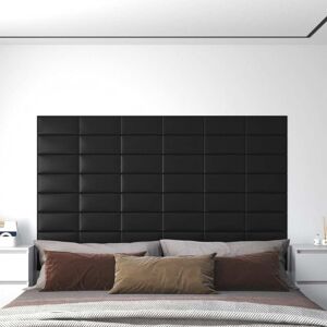vidaXL vægpaneler 12 stk. 30x15 cm 0,54 m² kunstlæder sort