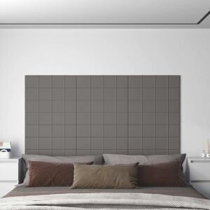 vidaXL vægpaneler 12 stk. 60x15 cm 1,08 m² stof lysegrå