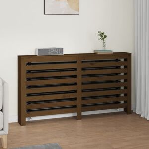 vidaXL radiatorskjuler 153x19x84 cm massivt fyrretræ gyldenbrun