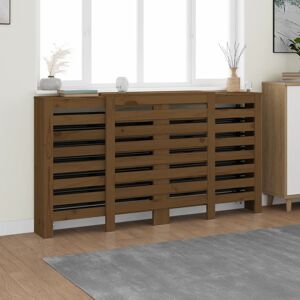 vidaXL radiatorskjuler 210x21x85 cm massivt fyrretræ gyldenbrun