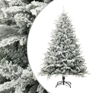 vidaXL kunstigt juletræ med puddersne 180 cm PVC og PE grøn
