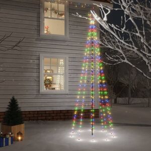 vidaXL juletræ med spyd 310 LED'er 300 cm farverigt lys
