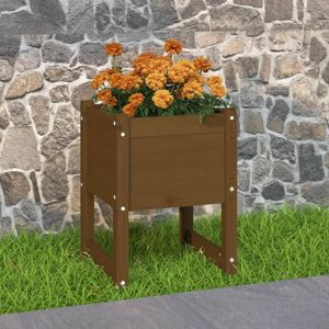 vidaXL plantekasse 40x40x52,5 cm massivt fyrretræ gyldenbrun