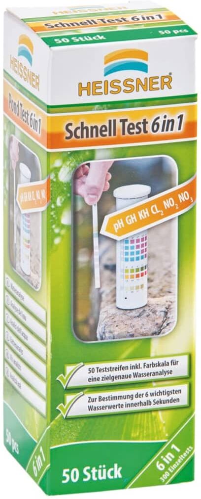 HEISSNER 6-i-1 teststrimler til havedam 50 stk. HEISSNER 6-i-1 teststrimler til havedam 50 stk.