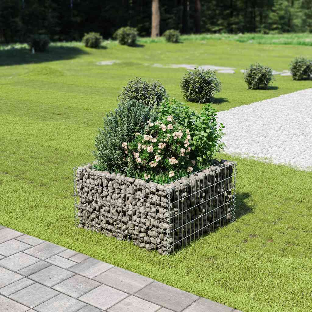 vidaXL gabion-højbed 90x90x50 cm galvaniseret stål vidaXL gabion-højbed 90x90x50 cm galvaniseret stål