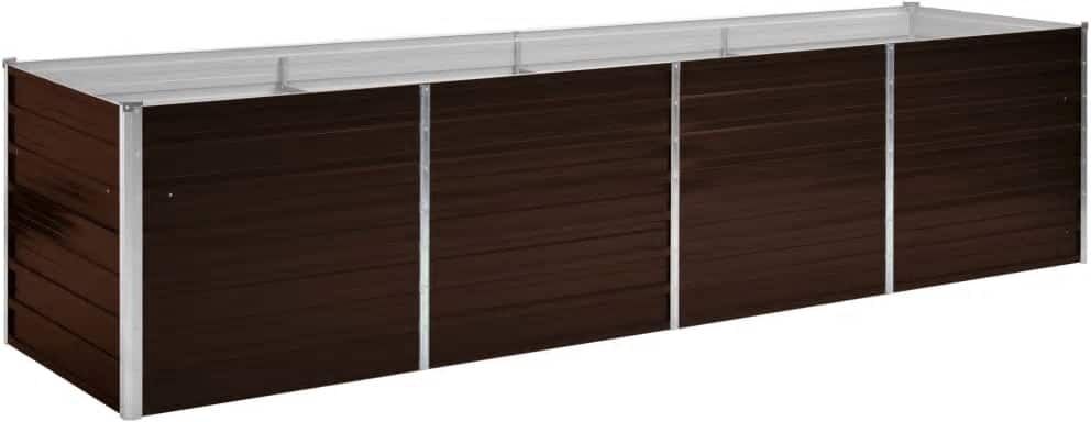 vidaXL hævet plantekasse 320x80x77 cm galvaniseret stål brun vidaXL hævet plantekasse 320x80x77 cm galvaniseret stål brun
