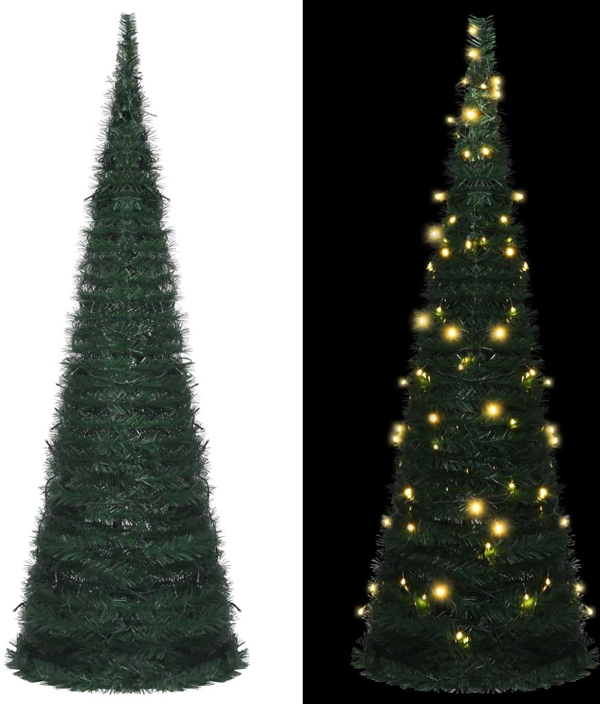 vidaXL kunstigt juletræ med pop-op-funktion og LED 180 cm grøn vidaXL kunstigt juletræ med pop-op-funktion og LED 180 cm grøn