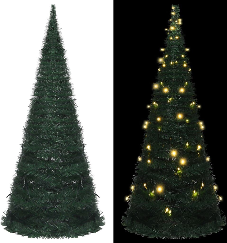 vidaXL kunstigt juletræ med pop-op-funktion og LED 210 cm grøn vidaXL kunstigt juletræ med pop-op-funktion og LED 210 cm grøn