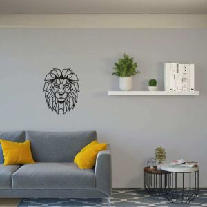Homemania vægdekoration Lion 40x50 cm stål sort