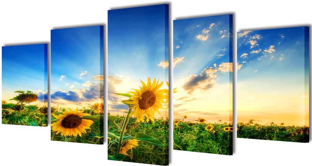 vidaXL kanvasbilledsæt solsikke 200 x 100 cm vidaXL kanvasbilledsæt solsikke 200 x 100 cm
