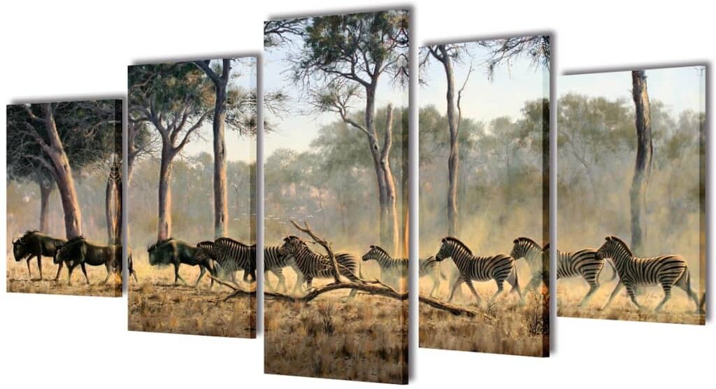 vidaXL Kanvasbilledsæt zebraer 200 x 100 cm vidaXL Kanvasbilledsæt zebraer 200 x 100 cm