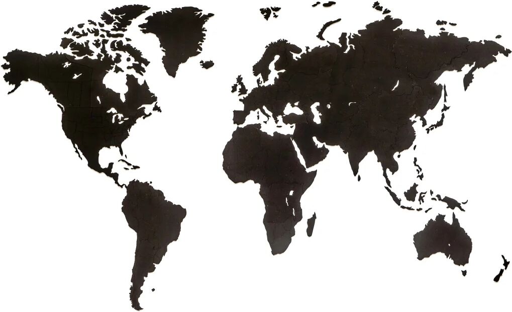 MiMi Innovations verdenskort i træ vægpynt Luxury 180 x 108 cm sort MiMi Innovations verdenskort i træ vægpynt Luxury 180 x 108 cm sort