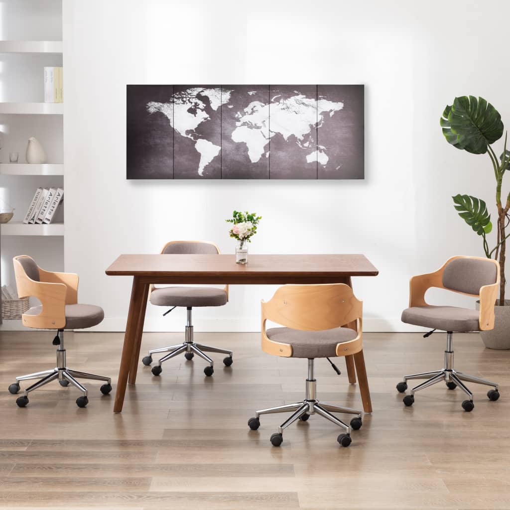 vidaXL lærredsprint verdenskort 200x80 cm grå vidaXL lærredsprint verdenskort 200x80 cm grå